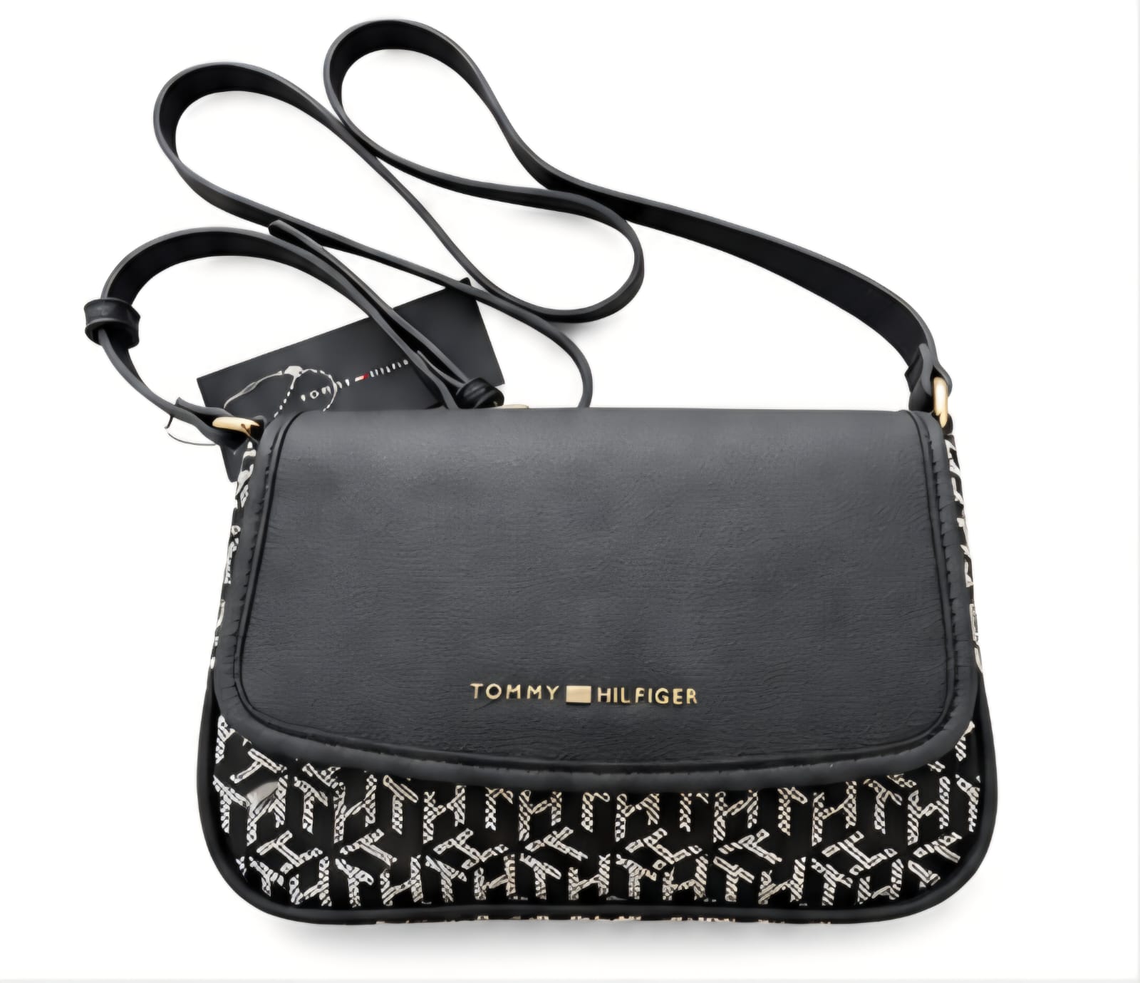 Bolsa Tommy Hilfiger Monogram Flap Crossbody Azul para Mujer