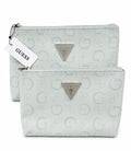 Set de Cosmetiqueras GUESS Original 2 Piezas con Monograma G Color Azul Hielo