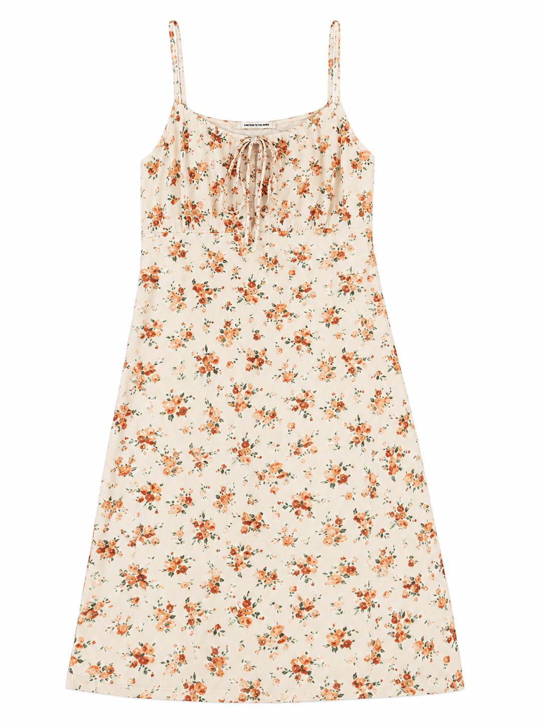 Vestido Floral Caution To The Wind Mujer | Tirantes con Lazo | Color Marfil