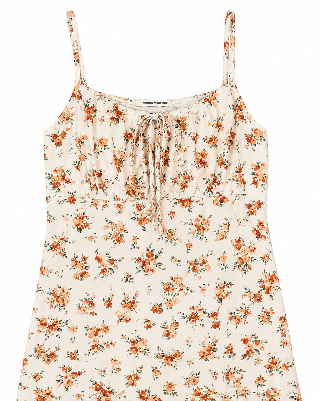 Vestido Floral Caution To The Wind Mujer | Tirantes con Lazo | Color Marfil