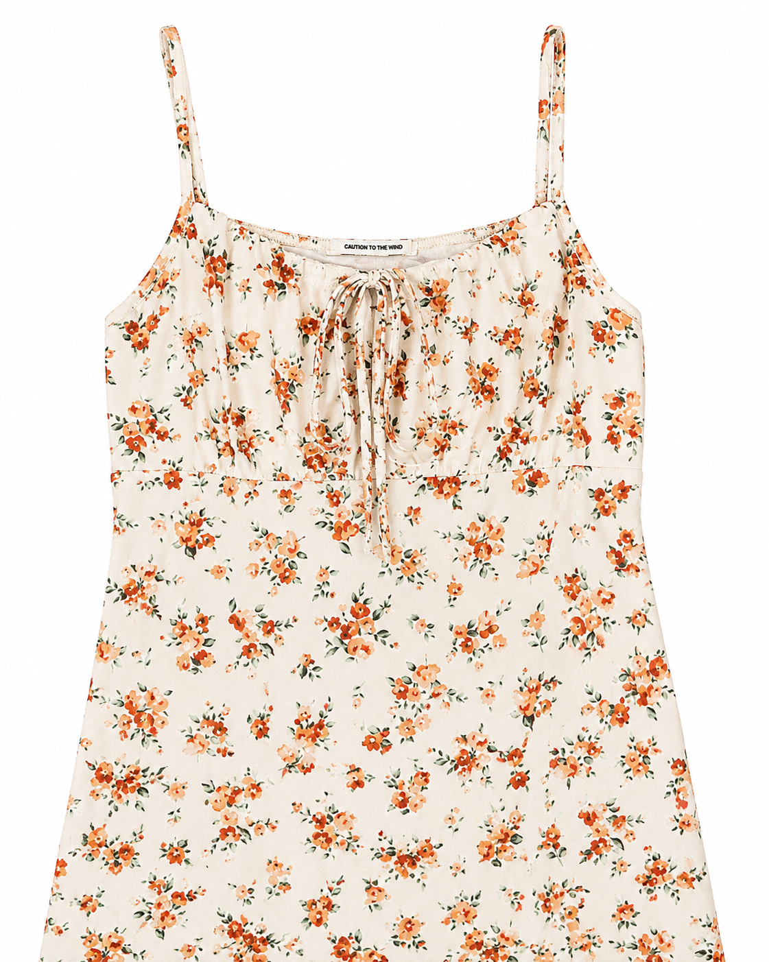Vestido Floral Caution To The Wind Mujer | Tirantes con Lazo | Color Marfil