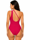 Traje de Baño Completo Old Navy One-Shoulder Textured Pink para Mujer