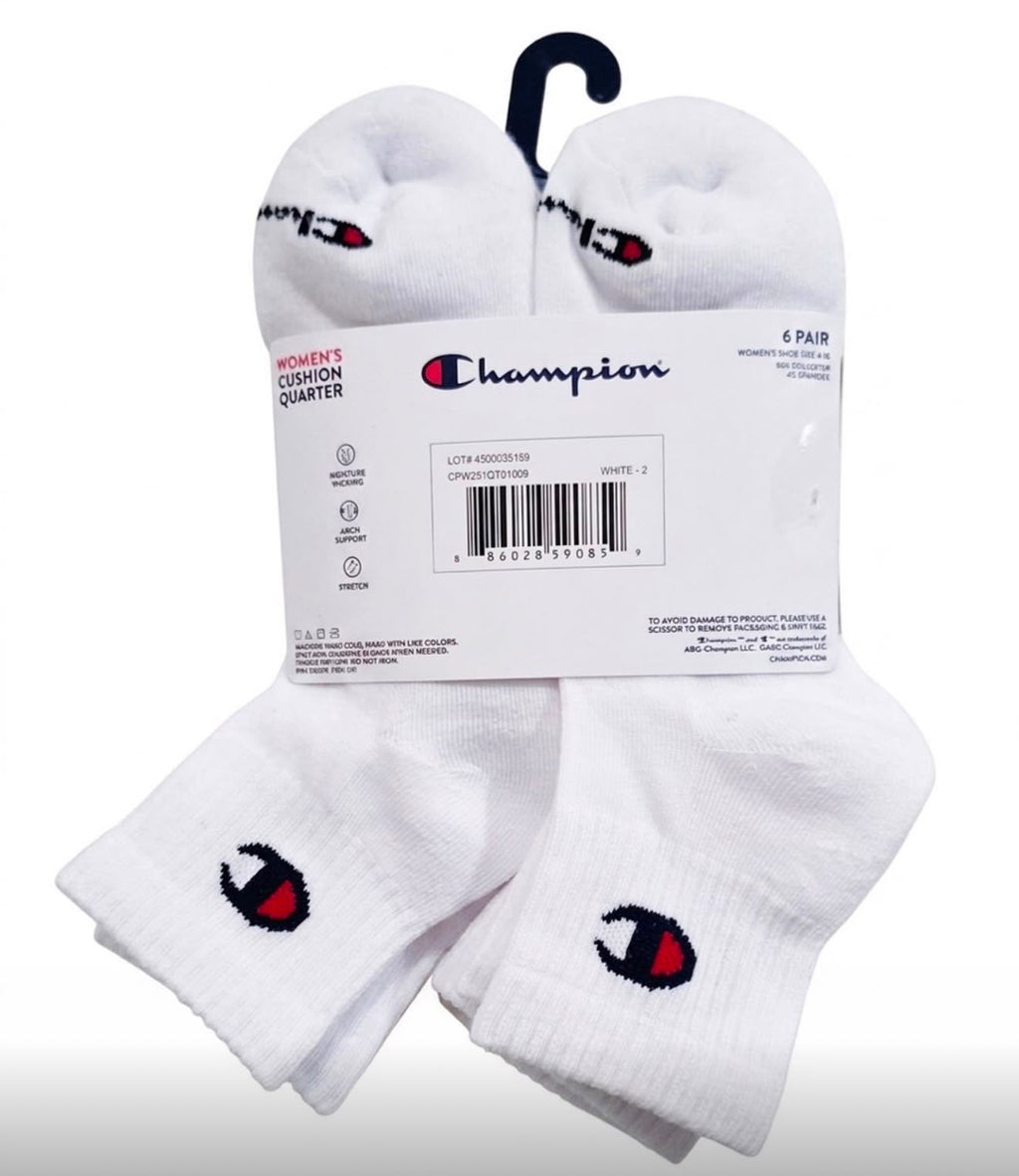 6 Pares de Calcetas Champion Performance Cushion Quarter para Mujer Unitalla