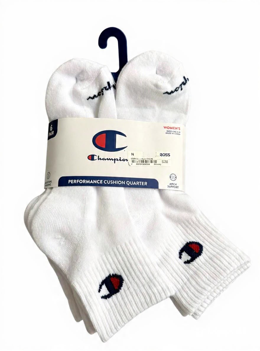 6 Pares de Calcetas Champion Performance Cushion Quarter para Mujer Unitalla