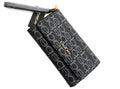 Cartera Bebe para Mujer Negra con Monograma y Logotipo Dorado