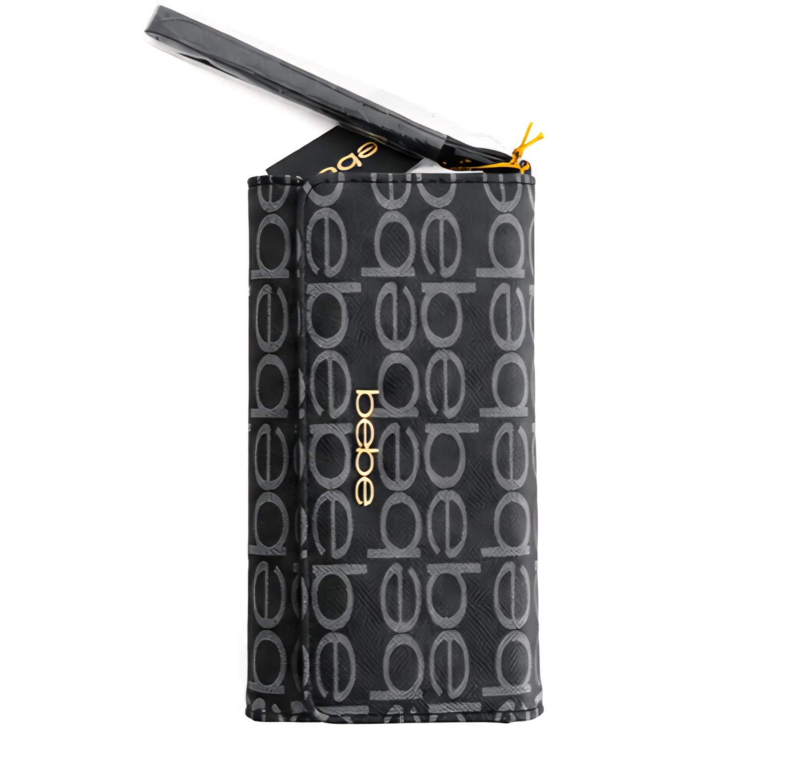 Cartera Bebe para Mujer Negra con Monograma y Logotipo Dorado