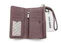 Cartera Steve Madden Wristlet SM Logo Grabado Color Malva
