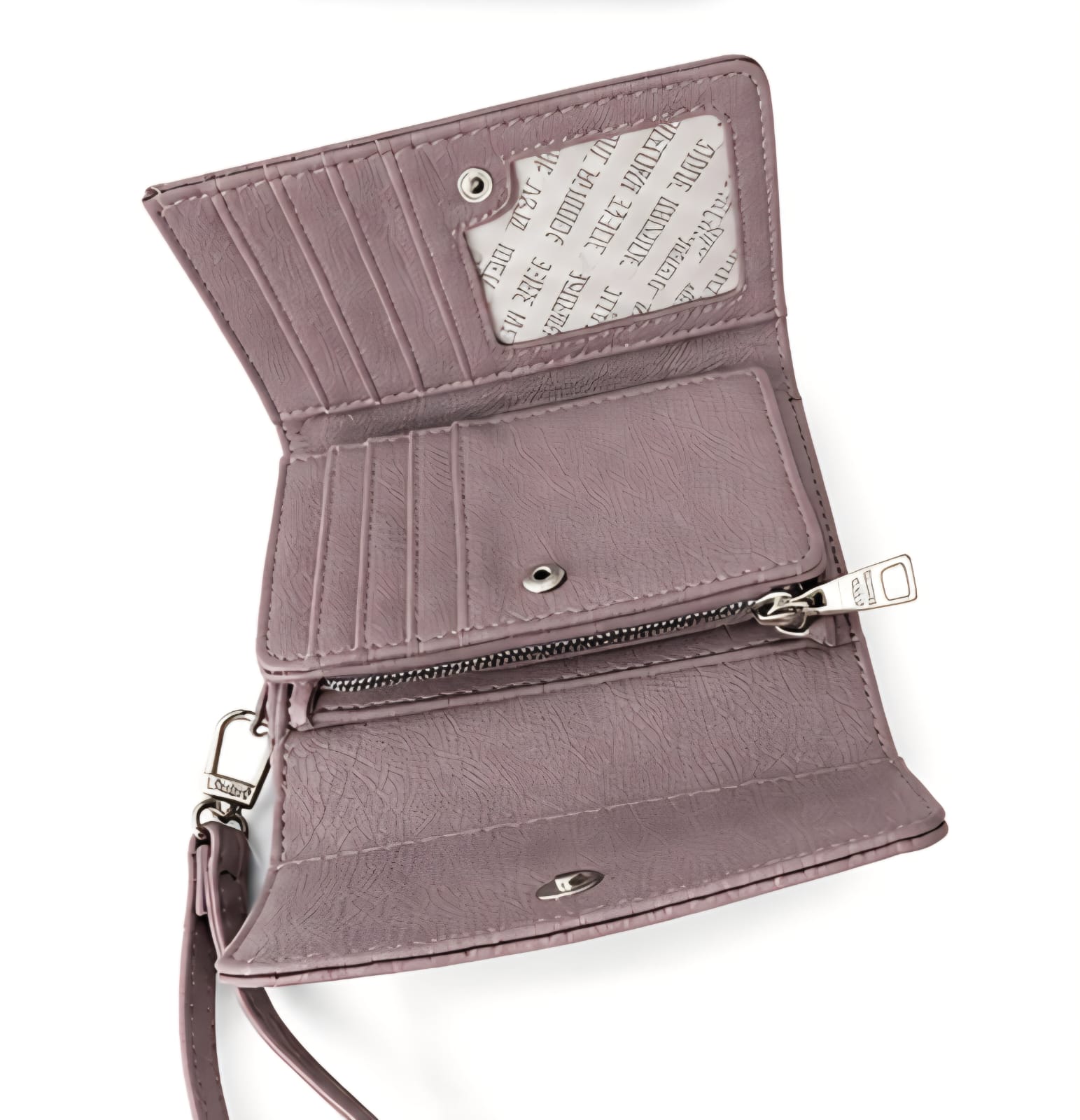 Cartera Steve Madden Wristlet SM Logo Grabado Color Malva