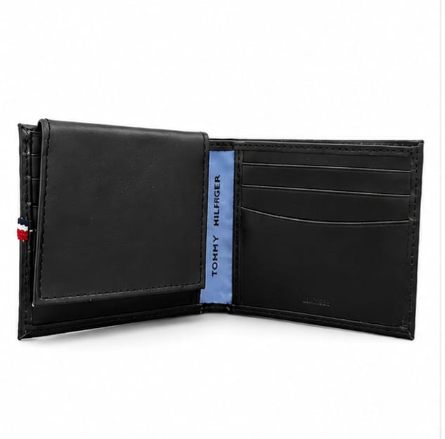 Cartera Tommy Hilfiger Original de Piel para Hombre con Protección RFID – Negra